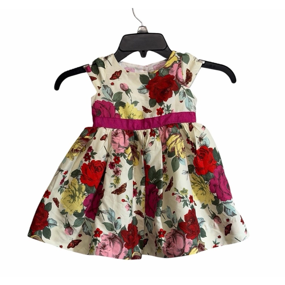 Baker by Ted Baker Toddler Girl Roses Floral Dress Sz 18-24M Party Birthday